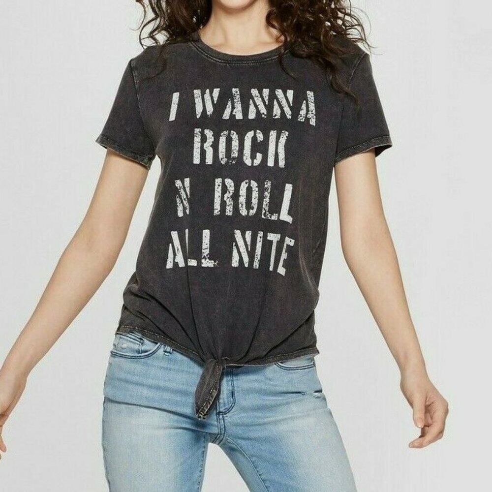Lyric I Want to Rock and Roll All Nite Graphic Tee